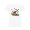 Blue Bird and Sea Urchins Women's Printed Cotton Tee Shirt