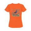 Blue Bird and Sea Urchins Women's Printed Cotton Tee Shirt