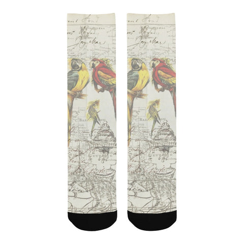 THE PARROT MAP III Unisex Mixed-Fabric Socks