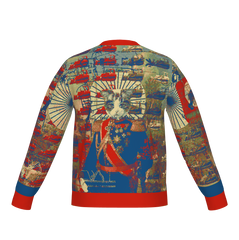 HOLY CATMEN WITH RED AND YELLOW Unisex Knitted Cotton Blend Crewneck Classic Fit Sweater