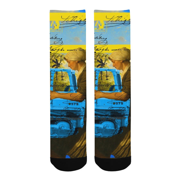 MOTHER AND CHILD I Unisex Mixed-Fabric Socks