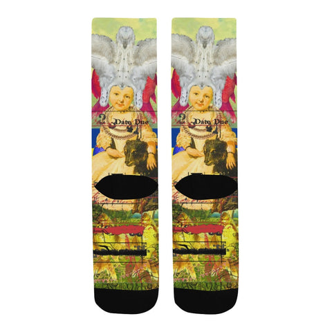 THE WHITE FEATHER HEADDRESS Unisex Mixed-Fabric Socks