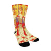 THE ONE BIG QUEEN AND THE MANY LITTLE RED LOBSTERS Unisex Mixed-Fabric Socks