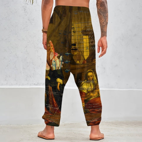 THE VISIT I Unisex Velvet All-Over Print Harem Pants