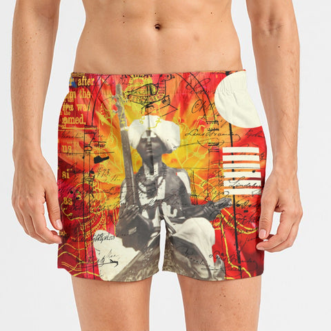 THE SITAR PLAYER II All-Over Print Men's Poplin Cotton Boxers