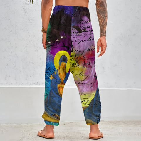 THE PAINTSHOP I II Unisex Velvet All-Over Print Harem Pants