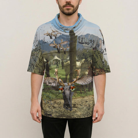 ANIMAL MIX - A SURPRISE AT THE RACES II Unisex All-Over Print Cowl-Neck Batwing T-Shirt