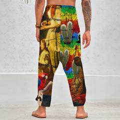 AND THIS, IS THE RAINBOW BRUSH CACTUS. II Unisex Velvet All-Over Print Harem Pants