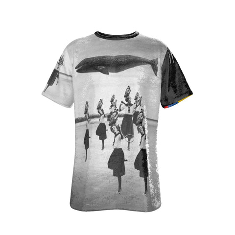THE WHALE IN THE SKY WOMEN'S AND OWL'S TOURNAMENT Unisex Velvet All Over Print Tee