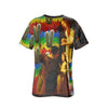 AND THIS, IS THE RAINBOW BRUSH CACTUS. II Unisex Velvet All Over Print Tee