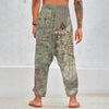 FLOWER PAINTING X MISC. ILLUSTRATIONS Unisex Velvet All-Over Print Harem Pants