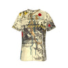 RED CIRCLES AND FAUNA AND FLORA Unisex Velvet All Over Print Tee