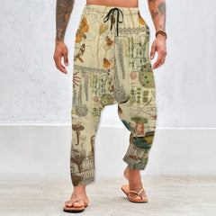 All Creation Remixed Collages Unisex Cotton All-Over Print Harem Pants