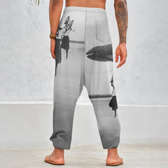 THE WHALE IN THE SKY WOMEN'S AND OWL'S TOURNAMENT Unisex Cotton All-Over Print Harem Pants