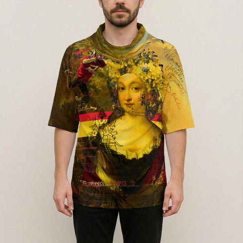 IT'S ALL ABOUT THE YELLOW FLOWER HEADDRESS Unisex All-Over Print Cowl-Neck Batwing T-Shirt
