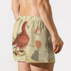 Pigeon and Cactus All-Over Print Men's Poplin Cotton Boxers