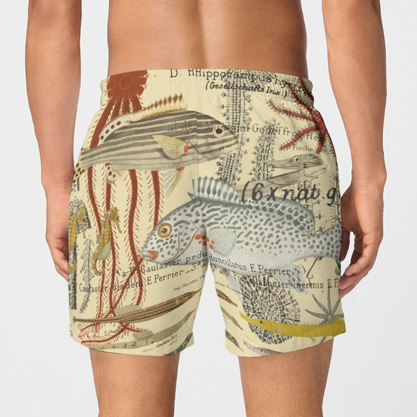 Fish 1 All-Over Print Men's Poplin Cotton Boxers