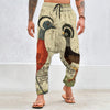 Two Hens, Two Bees and the Illustrated Rug Unisex Velvet All-Over Print Harem Pants
