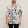 MAP AND SOME ILLUSTRATIONS Unisex All-Over Print Cowl-Neck Batwing T-Shirt