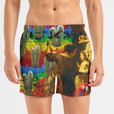 AND THIS, IS THE RAINBOW BRUSH CACTUS. II All-Over Print Men's Poplin Cotton Boxers