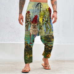 ANIMAL MIX CREATURES AND LOST SOULS AT SEA Unisex Velvet All-Over Print Harem Pants