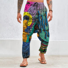 THE PAINTSHOP I II Unisex Velvet All-Over Print Harem Pants