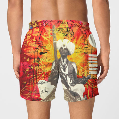 THE SITAR PLAYER II All-Over Print Men's Poplin Cotton Boxers