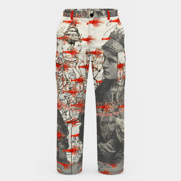 THE TWO WOMEN WITH COIN NECKLACES AND THE MANY SMALL RED LOBSTERS All-Over Print Men's Cargo Pants