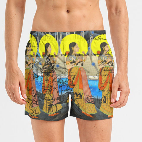 1, 2, 3 V All-Over Print Men's Poplin Cotton Boxers