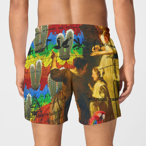 AND THIS, IS THE RAINBOW BRUSH CACTUS. II All-Over Print Men's Poplin Cotton Boxers