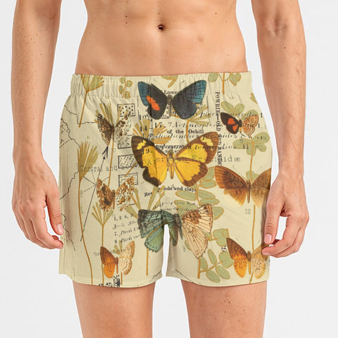 Butterflies 2 All-Over Print Men's Poplin Cotton Boxers