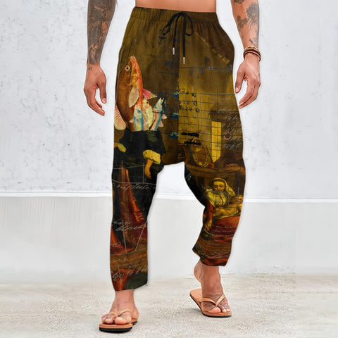THE VISIT I Unisex Velvet All-Over Print Harem Pants