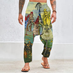 ANIMAL MIX CREATURES AND LOST SOULS AT SEA Unisex Cotton All-Over Print Harem Pants