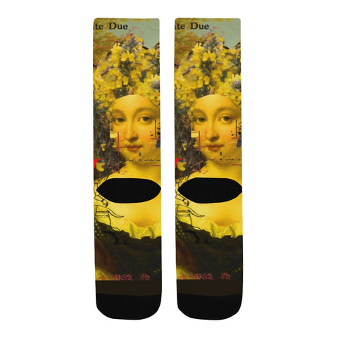 IT'S ALL ABOUT THE YELLOW FLOWER HEADDRESS  Unisex Mixed-Fabric Socks