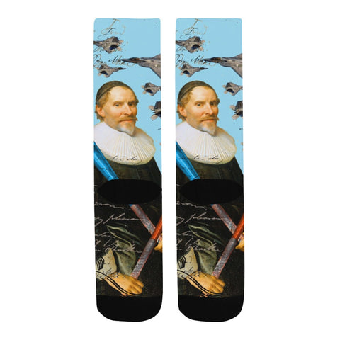 THE F22 RAPTOR HUNTER IN EARLY SPRING I Unisex Mixed-Fabric Socks