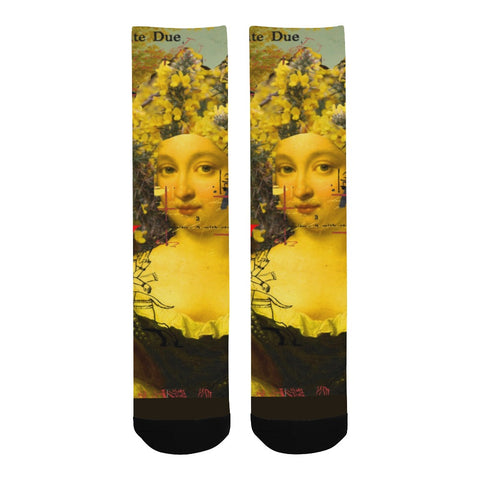 IT'S ALL ABOUT THE YELLOW FLOWER HEADDRESS  Unisex Mixed-Fabric Socks
