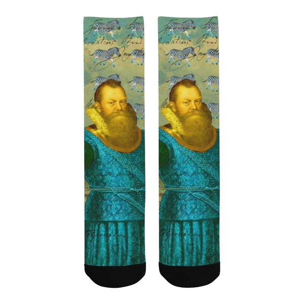 A PACKAGE FOR THE ZEBRAS Unisex Mixed-Fabric Socks