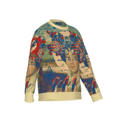 THE BORING HEADDRESS I II II Unisex Knitted Cotton Blend Crewneck Classic Fit Sweater
