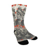 THE TWO WOMEN WITH COIN NECKLACES AND THE MANY SMALL RED LOBSTERS Unisex Mixed-Fabric Socks