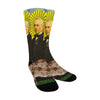 THE SAINT, HIS SNAKE AND HIS COW HAVE COME TO SAVE YOUR SOUL! Unisex Mixed-Fabric Socks