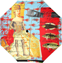 THE SHOWY PLANE HUNTER AND FISH IV Semi-Automatic Foldable Umbrella