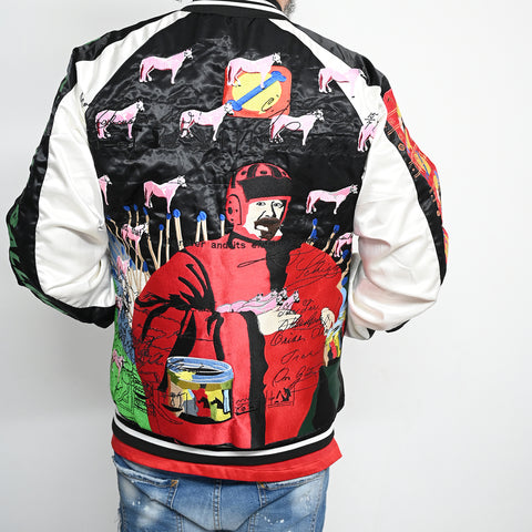 I FOUND THEM IN THERE III x UPGRADING THE TRAILER Unisex Reversible Cotton Satin Sukajan Jacket
