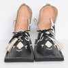 Unisex Black And White Hand-Made Traditional Moroccan Craftsmanship Leather Shoes - Variation II