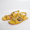 Yellow Unisex Hand-Made Riveted Leather Sandals