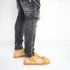 Yellow Unisex Hand-Made Riveted Leather Sandals