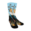 THE F22 RAPTOR HUNTER IN EARLY SPRING I Unisex Mixed-Fabric Socks