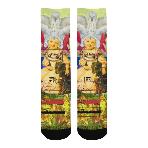 THE WHITE FEATHER HEADDRESS Unisex Mixed-Fabric Socks