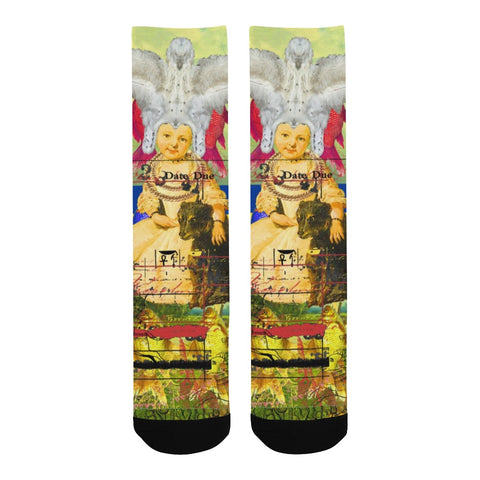 THE WHITE FEATHER HEADDRESS Unisex Mixed-Fabric Socks