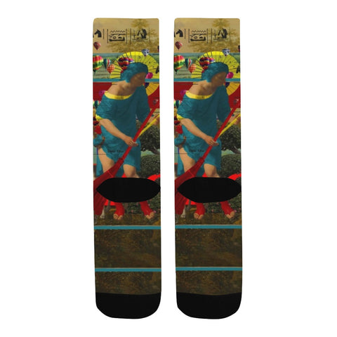 PASSING OUT THE BROOMS Unisex Mixed-Fabric Socks