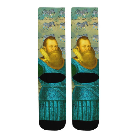 A PACKAGE FOR THE ZEBRAS Unisex Mixed-Fabric Socks